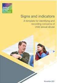 Signs and Indicators of abuse templates from the Centre of Expertise on Child Sexual Abuse.